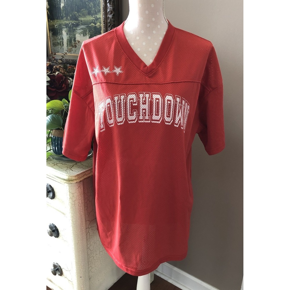 Touchdown Footbal Season Mesh Shirt Red Women's Medium